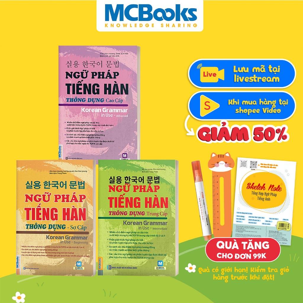 Sách Combo Ngữ Pháp Tiếng Hàn Thông Dụng