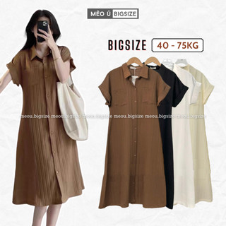 Váy sơ mi kèm váy 2 dây BIGSIZE đầm sơ mi đũi gân có váy lót trong 595