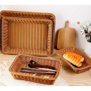 Giỏ đựng đô, Giỏ nhựa giả mây cói vintage picnic, Khay đựng hoa quả dã ngoại