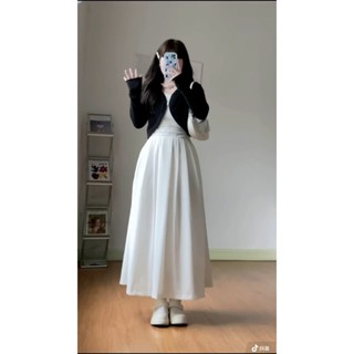 Set Váy 2 Dây Dáng Dài Xinh Xắn Kèm Áo Cardigan Màu Đen Che Bụng Hack Dáng Cho Nàng Đi Tiêc, Đi Biển