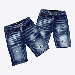 Quần short jean nam XANH vệt rách phong cách, xu hướng 2024, vải jean dày mềm kiểu dáng trẻ trung, đúng form, giá tốt