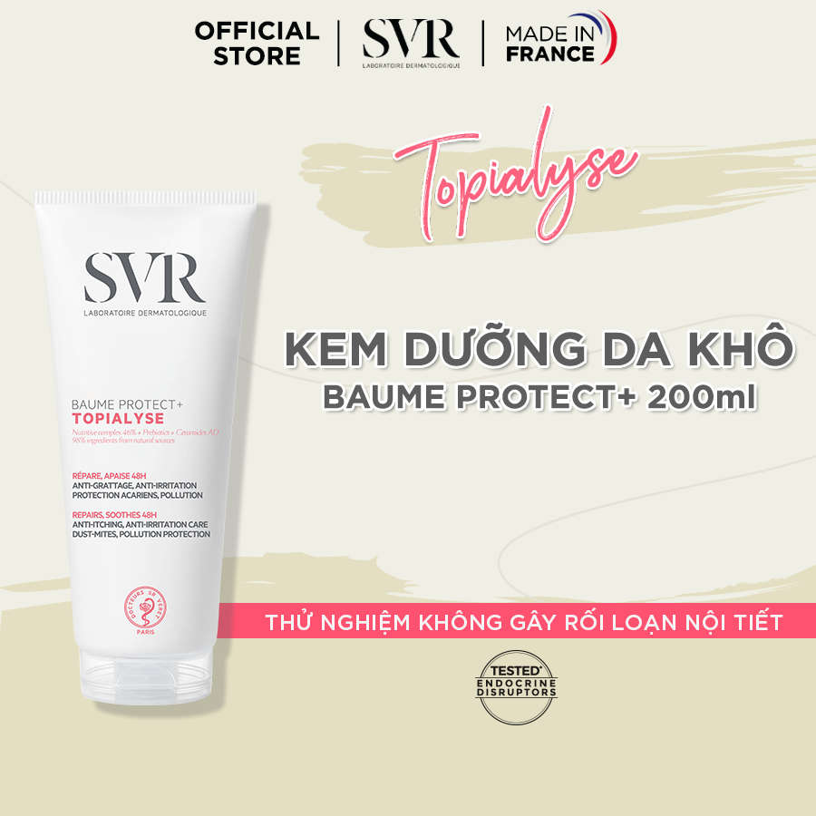 Kem dưỡng thể giúp làm mềm và dưỡng ẩm dành cho da khô và da cơ địa SVR TOPIALYSE Baume Protect+ 200ml