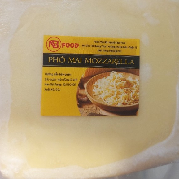 1000g phô mai MOZZARELLA VILVI KÉO SỢI  ( 1KG)(  KHÔNG KÈM THÙNG XỐP GIỬ LẠNH)