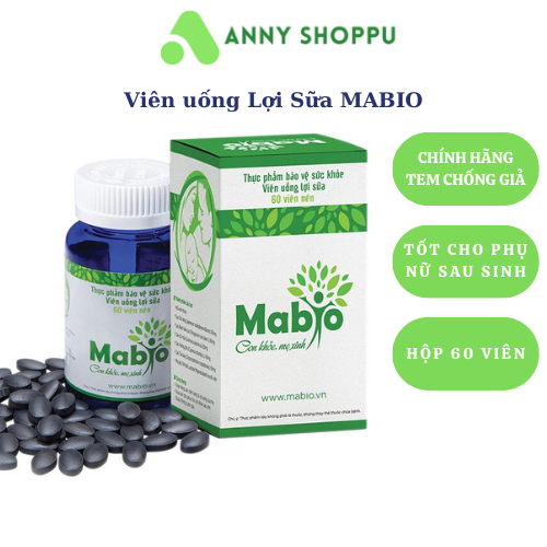 MABIO Viên Uống Lợi Sữa Mabio Dành Cho Phụ Nữ Sau Sinh Mất Sữa Sữa Kém Và Tắc Tia Sữa (Hộp 60 viên)