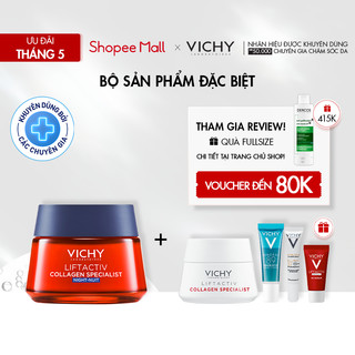 Bộ sản phẩm phục hồi, giảm thâm nám, bảo vệ và giúp sáng da, ngừa lão hóa Vichy Liftactiv Collagen Specialist nuit