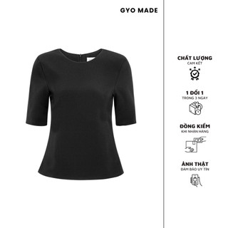 Áo tay lỡ nữ ( tay lửng) kiểu cổ tròn GYOMADE® phong cách Hàn Quốc hiện đại quý phái