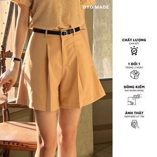 Quần short kaki GYOMADE® màu vàng nâu phong cách Hàn Quốc