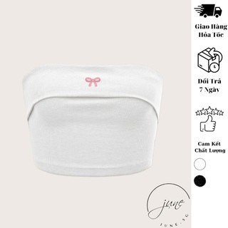 Áo ống croptop quây ngang không mút ngực ôm body basic - tube top june.sg d083