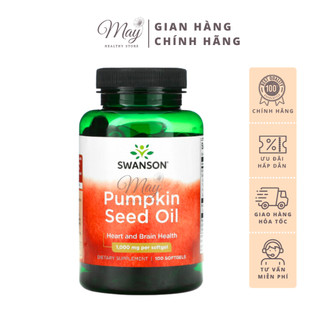 Viên Uống Swanson Pumpkin Seed Oil Bảo Vệ Tim Mạch Não Bộ Khỏe Mạnh (100 Viên/Lọ)