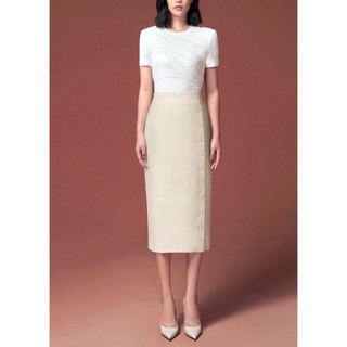 Beucloset - chân váy linen bút chì phối nút