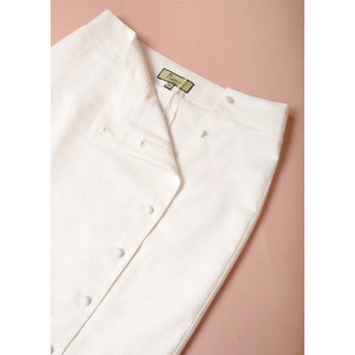 BEUCLOSET - Chân váy linen bút chì phối nút