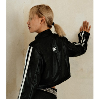 ÁO KHOÁC NỮ ISME STRIPY LEATHER JACKET