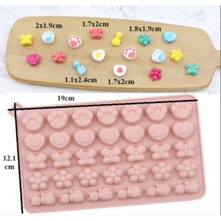 Khuôn silicon kẹo dẻo, thạch rau câu mini trà sữa, khuôn kẹo chip 1,5 -3cm nhiều mẫu( không kèm ống bơm)