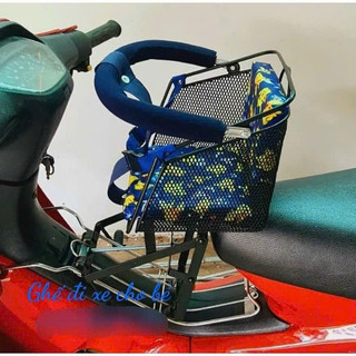 Ghế lưới ngồi xe số cho bé nhỏ (xe Sirius,Future,Wave,Dream,Jupiter,Alexo,Blade,Honda Cub,…) có dây đai an toàn