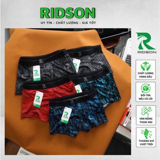 Boxer Ridson Camo Thun Lạnh 4 Chiều (BLR_01) Quần Lót Nam Cao Cấp, Quần Sịp Đùi Nam Họa Tiết Chất Lượng