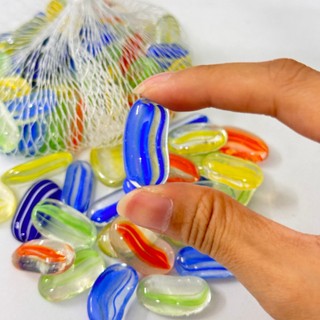 Sỏi thuỷ tinh hạt dẹt trong có hoa văn trang trí hồ cá, hồ thuỷ sinh, chậu cây, sân vườn