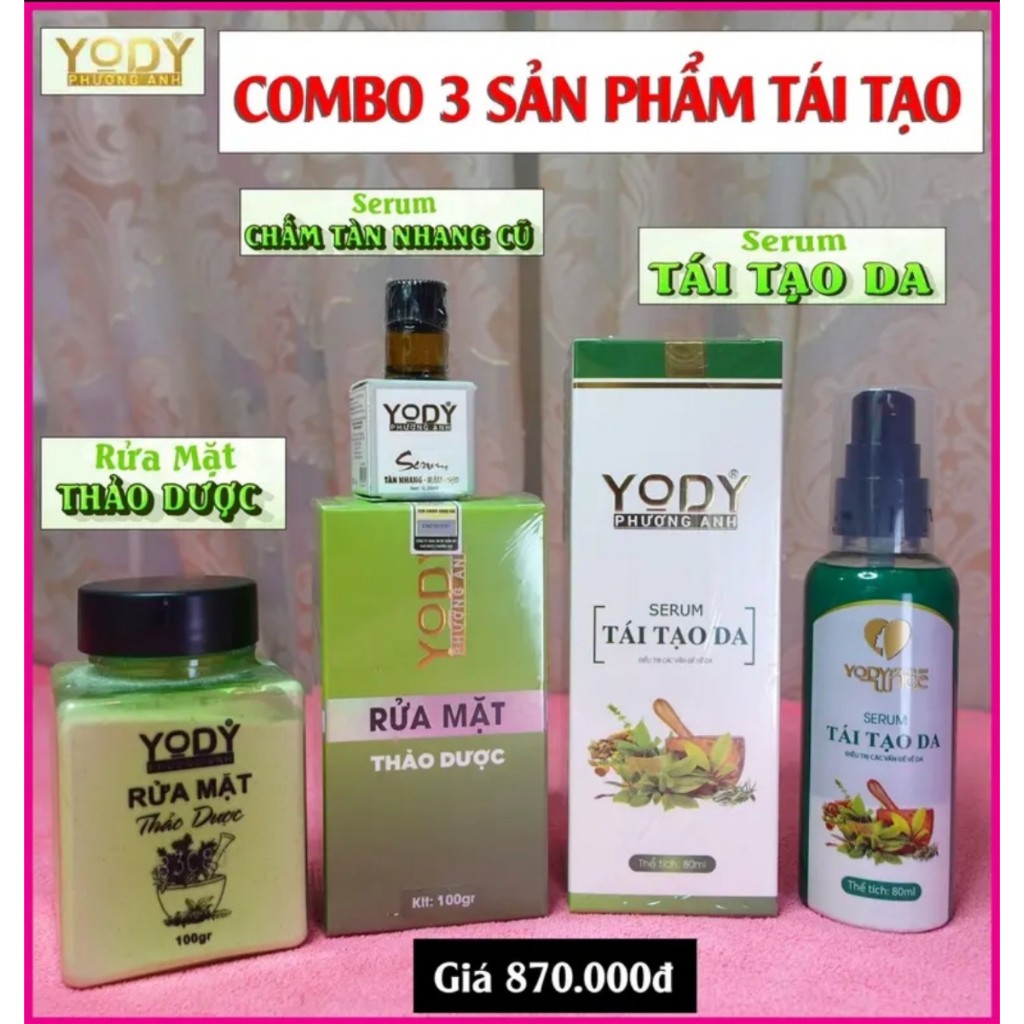 Combo Tái Tạo da Phương Anh và Chấm tàn nhang sẹo rỗ Yody White