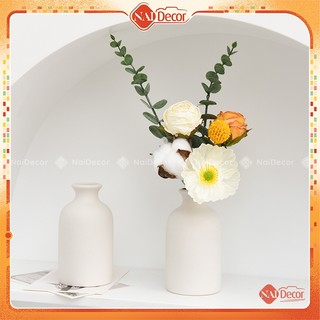 Bình hoa gốm minimalist , bình hoa tối giản nai decor trang trí nhà cửa