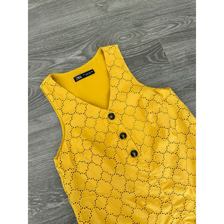Đầm suôn chất thô thêu