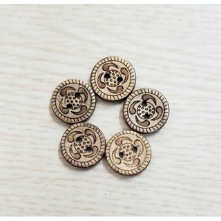 nút gỗ dừa gói 10 nút size. 1.2cm- 2cm
