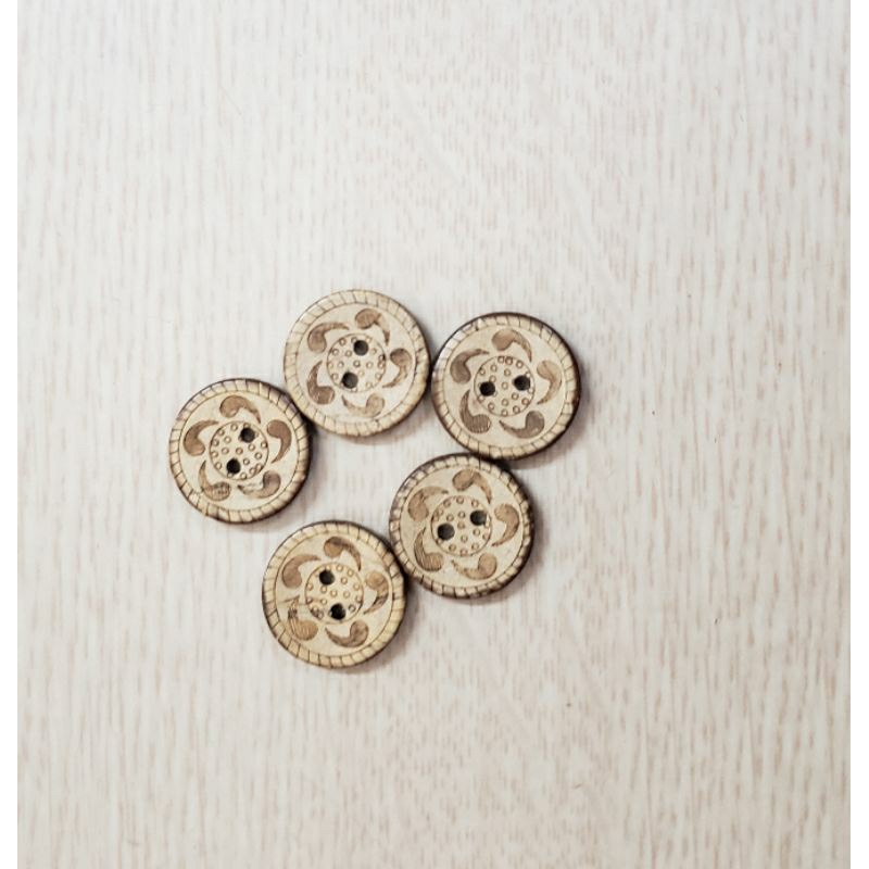 nút gỗ dừa gói 10 nút size. 1.2cm- 2cm