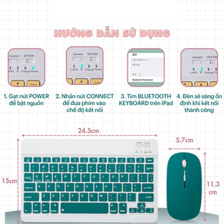 Combo Phím Chuột Máy Tính Bluetooth Mini