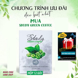 Tặng quà - caphe giảm cân sbody green coffee giảm cân đẹp dáng - hộp 12 gói dạng bột pha