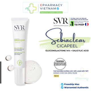 Kem Dưỡng SVR Sebiaclear Cicapeel Giảm Mụn Mờ Thâm Cho Da Dầu Mụn Nhạy Cảm 15ml