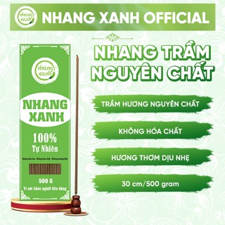 Nhang Xanh trầm hương 30cm - 500gr - Tăm Mộc - 100% tự nhiên hương thơm dịu nhẹ