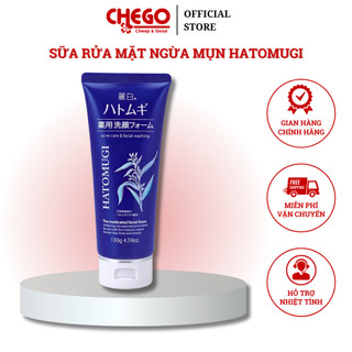 Sữa rửa mặt ý dĩ ngừa mụn Reihaku Hatomugi The Medicated Facial Foam dưỡng ẩm sáng da 130g