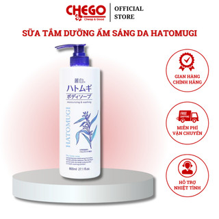 Sữa tắm ý dĩ sáng da Reihaku Hatomugi Body Soap giảm mụn dưỡng ẩm 800ml