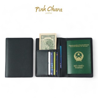 Bao da passport hộ chiếu pink ohara da pu cao cấp