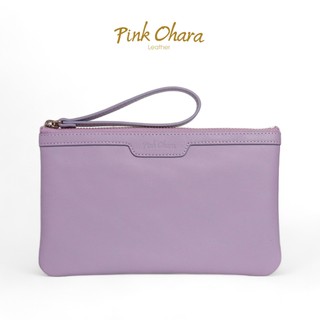Ví Cầm Tay Nữ Clutch PINK OHARA Đựng Điện Thoại Da Bò Thật