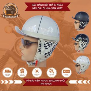 Mũ Bảo Hiểm Napoli Nửa Đầu [FREESHIP][CHÍNH HÃNG] Nón Bảo Hiểm Napoli Bosozoku Japan Lưỡi Trai Ngược