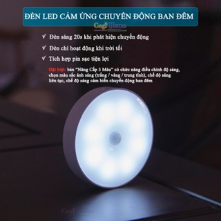 Đèn LED Cảm Biến Chuyển Động Treo Gắn Tường Cầu Thang Tủ Quần Áo Pin Sạc USB YD-01