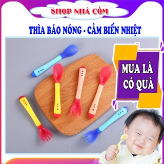 Thìa, Muỗng ăn dặm báo nóng cho bé. Chất liệu Silicon, Cảm biến báo nhiệt độ, đổi màu thìa khi nhiệt độ trên 40°C