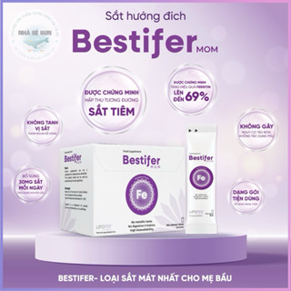 Sắt bầu dạng gói hướng đích Bestifer Mom cho mẹ bầu sau sinh hỗ trợ giảm thiếu máu do thiếu sắt, không tanh không t