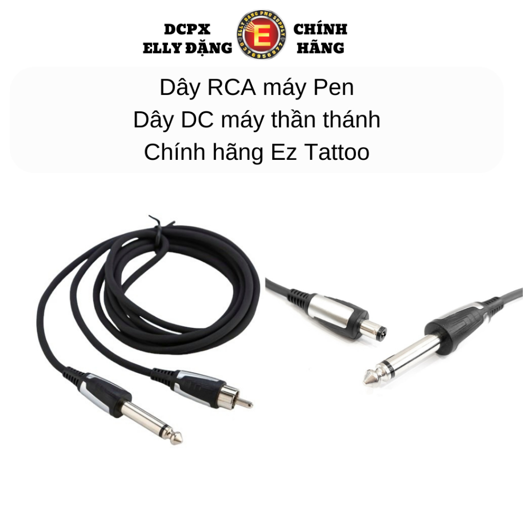 Dây rắc máy Pen RCA và DC sử dụng tất cả các dòng máy Pen được, dây máy pen  ản xuất bởi EZ Tattooing Chính Hãng