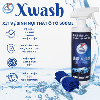 XWASH Xịt vệ sinh nội thất ô tô - Dung tích 500ml, làm sạch sofa, ghế da và khử mùi hiệu quả