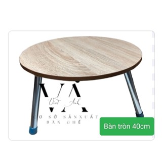 Bàn tròn vân gỗ xếp gọn KT R40cm Cao25cm :KT R50cm cao28cm và 30cm