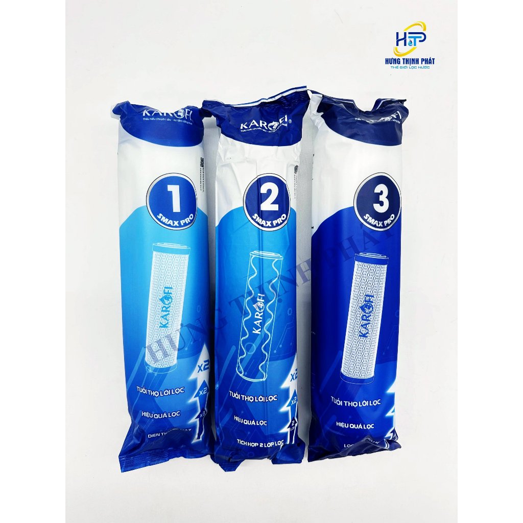 Bộ lõi lọc nước 123 SMAX Pro Karofi - Hàng chính hãng, Dùng cho máy lọc nước RO