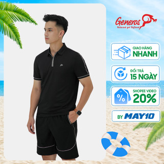 Áo polo nam GENEROS MF010123004 Áo thun có cổ chất Coolmax siêu thoáng mát form regular