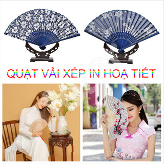 [FREESHIP] QUẠT XẾP CẦM TAY BẰNG GỖ - IN HOA TIẾT - HOA ANH ĐÀO CAO CẤP