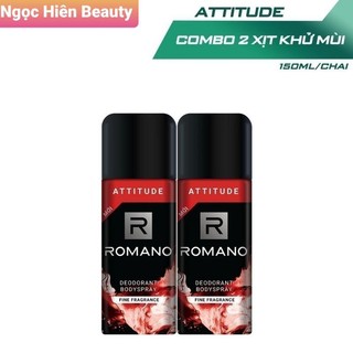   Combo Xịt & Lăn  Khử mùi ROMANO Hương Attitude 