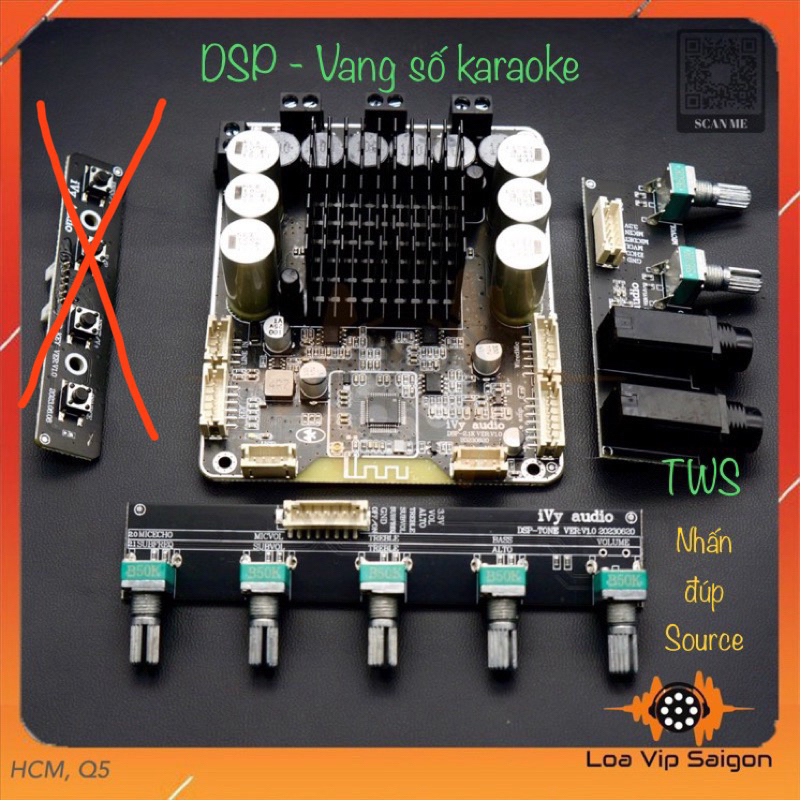 [SIÊU PHẨM] Mạch 2.1 2x50w+sub 100w, iVy DSP-2.1K Bluetooth 5.0 + Karaoke Vang số