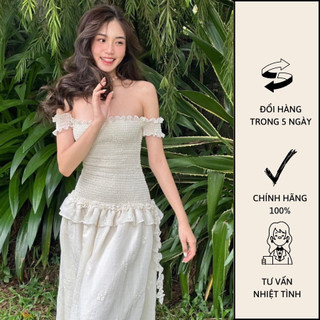 Đầm Maxi In Hoa Tay Bèo Nhún Co Dãn - Copines T0879