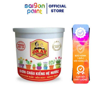Sơn Chậu Kiểng Màu Xanh Đen Lon 1Kg Sơn Chậu Kiểng Ngoại Thất Okay Paint - Dolphinpaint.vn