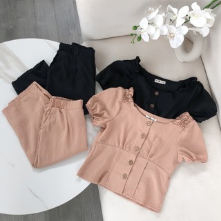 Set Bộ Bigsize Mập Fashion Đồ Bộ Bigsize Nữ Lainin Gân Vải Mềm Thấm Hút Tốt, Vải Mỏng ,Nhẹ, Mát Thích Hợp Mặc Hè SE0016