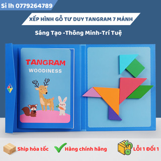 ĐỒ CHƠI SỔ XẾP HÌNH GỖ TƯ DUY TANGRAM 7 MẢNH ĐỒ CHƠI GỖ THÔNG MINH