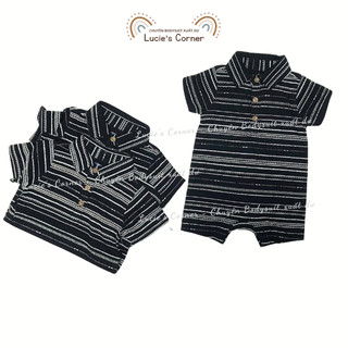 Romper đùi bé trai Oldnavy_Đen sọc_Size 3-24m